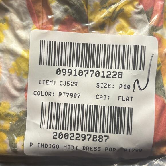 J Crew Square Neck Midi Dress 10 10P P10 NWT Peach Fruit Yellow CJ529 J.Crew - Picture 4 of 4